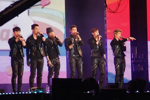An image of 2PM performing at the 2011 Cyworld Dream Music Festival.