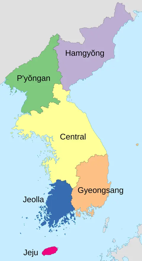 Korean dialect zones (Ogura).svg