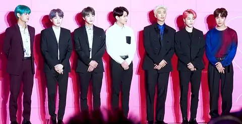 BTS at "Map of the Soul - Persona" global press conference, 17 April 2019 03.jpg